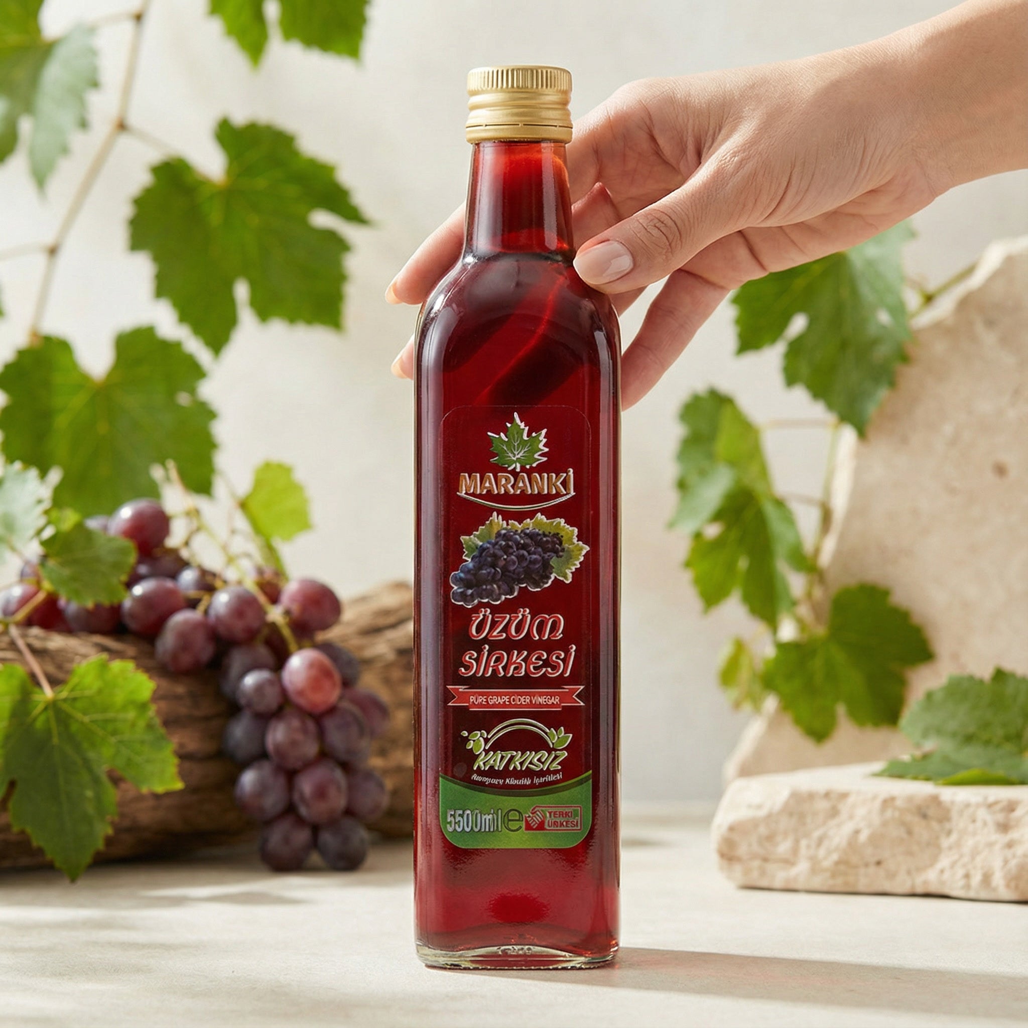 Ahmet Maranki Doğal Üzüm Sirkesi – Katkısız & Fermente 550 ml