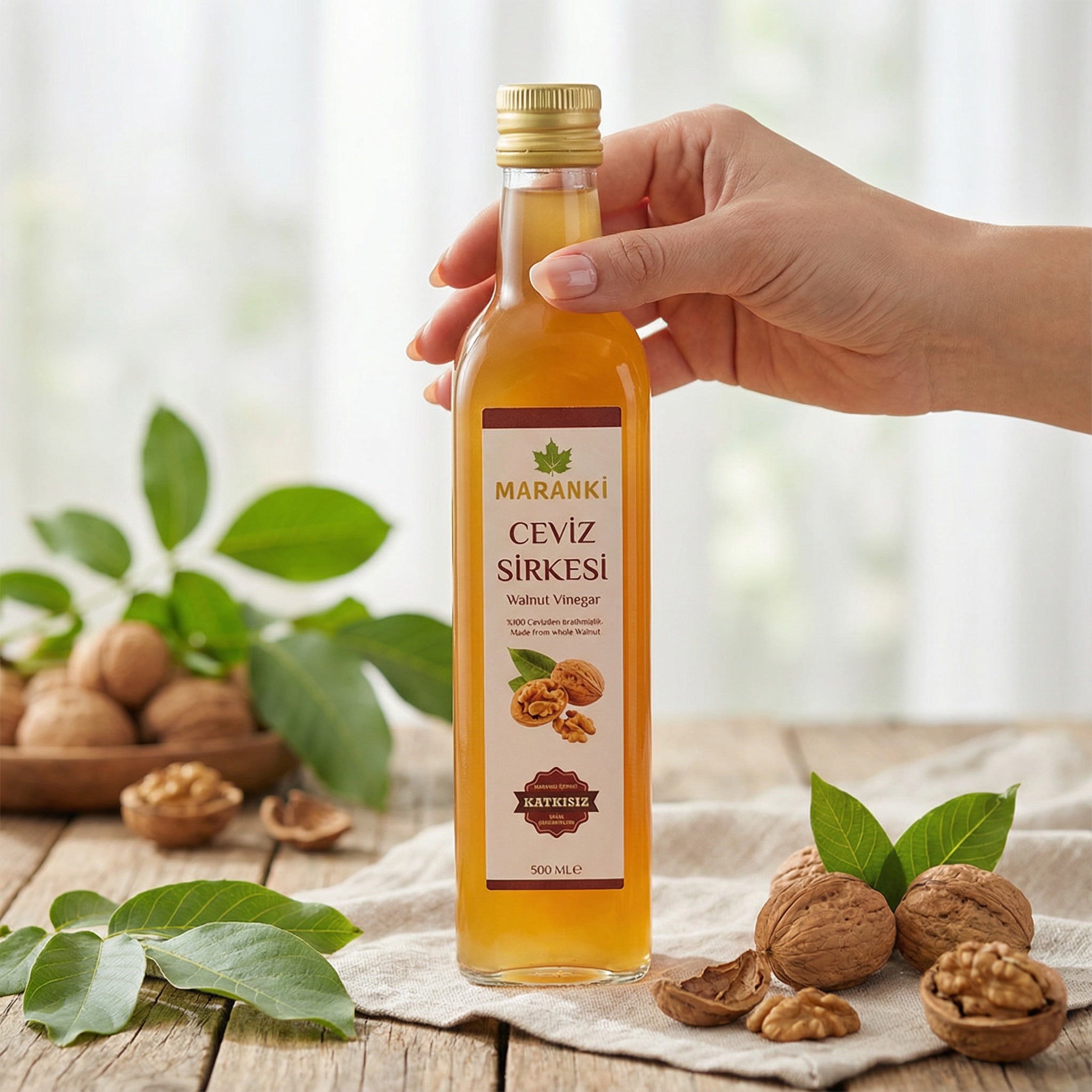 Ahmet Maranki Ceviz Sirkesi – Katkısız Doğal Fermente Sirke (500 ml)