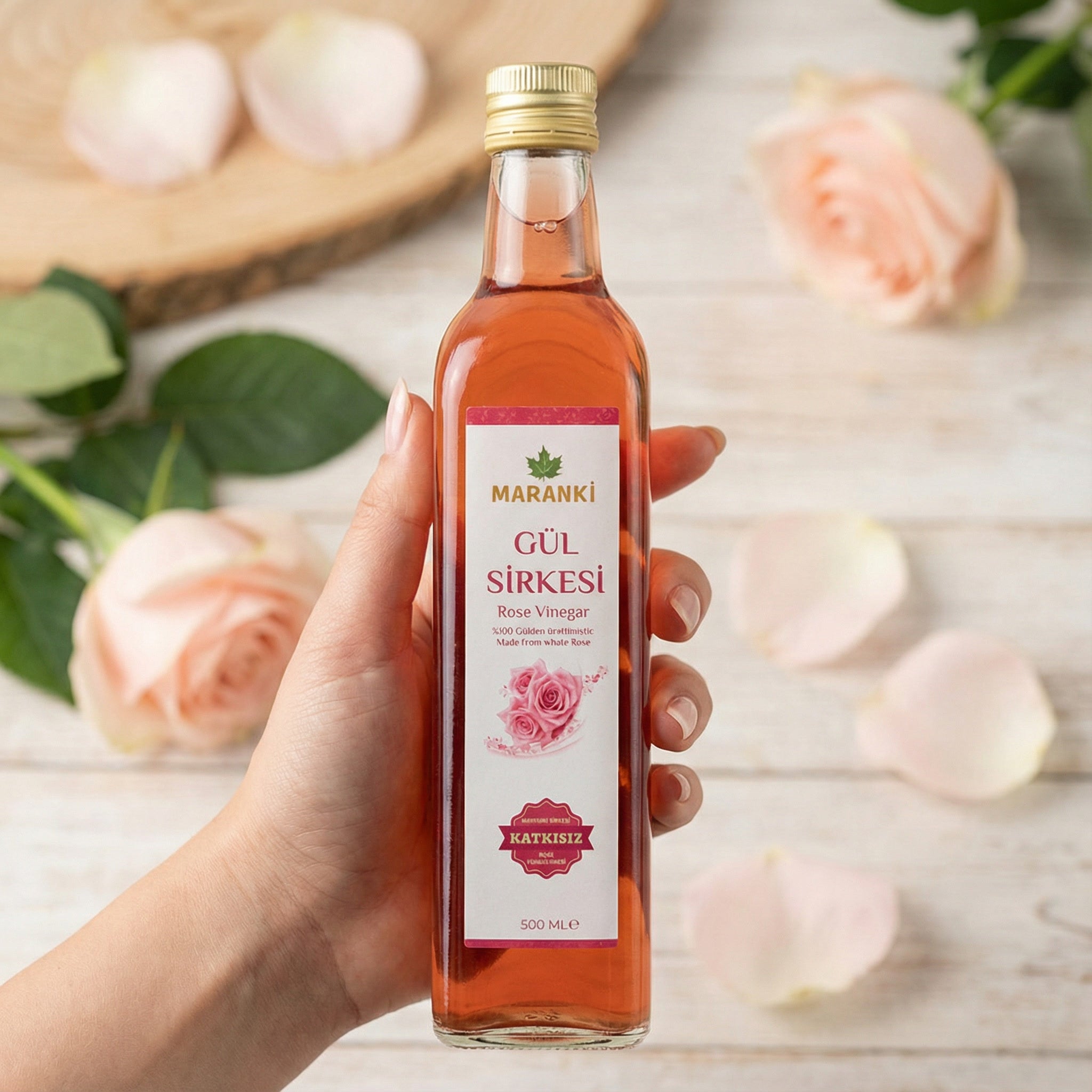 Ahmet Maranki Gül Sirkesi – Katkısız Doğal Fermente Sirke (500 ml)