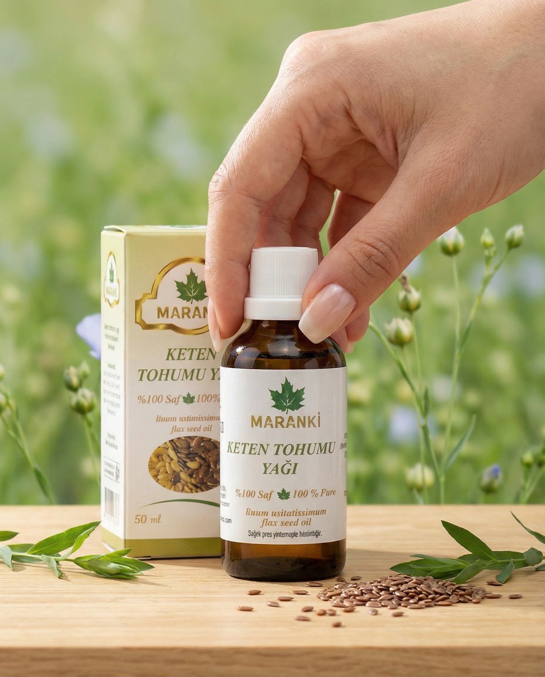 Ahmet Maranki Keten Tohumu Yağı – Soğuk Sıkım %100 Saf (50 ml)